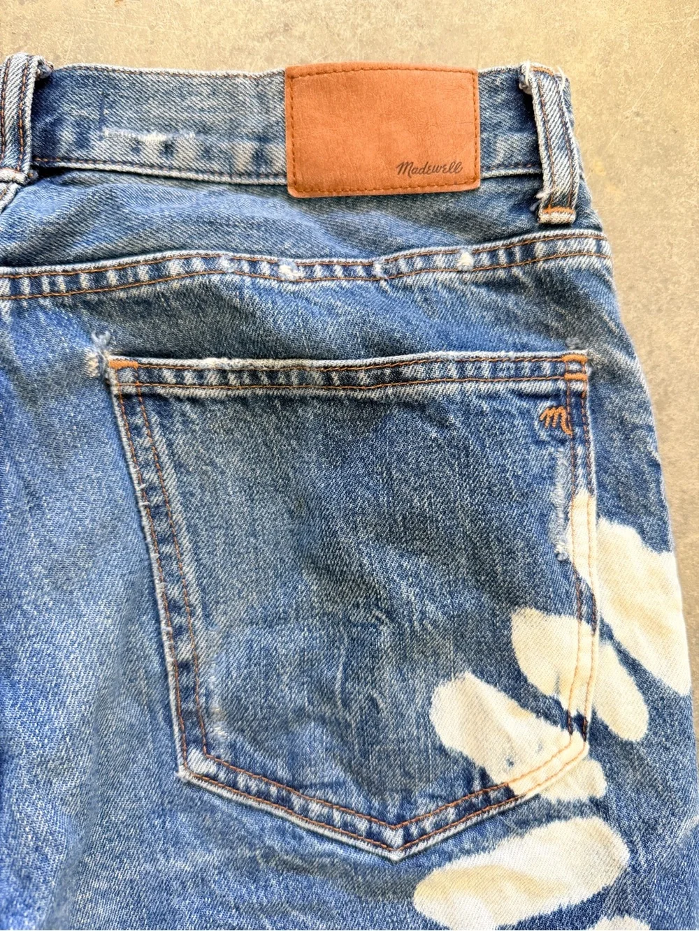 Madewell The Dean Easy Straight Jeans 27 Shibori Wash Floral Tie Dye